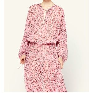NWT Isabel Marant Robe Saureli Pink & Red Dress Size 34 (2 US)